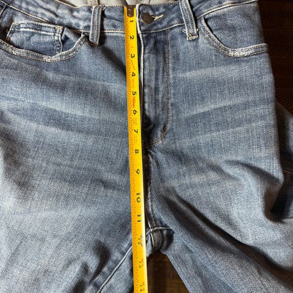 Judy Blue Jeans Women's Wide Leg Crop Medium Wash Blue Stretch Denim Patch 16W - Picture 7 of 8